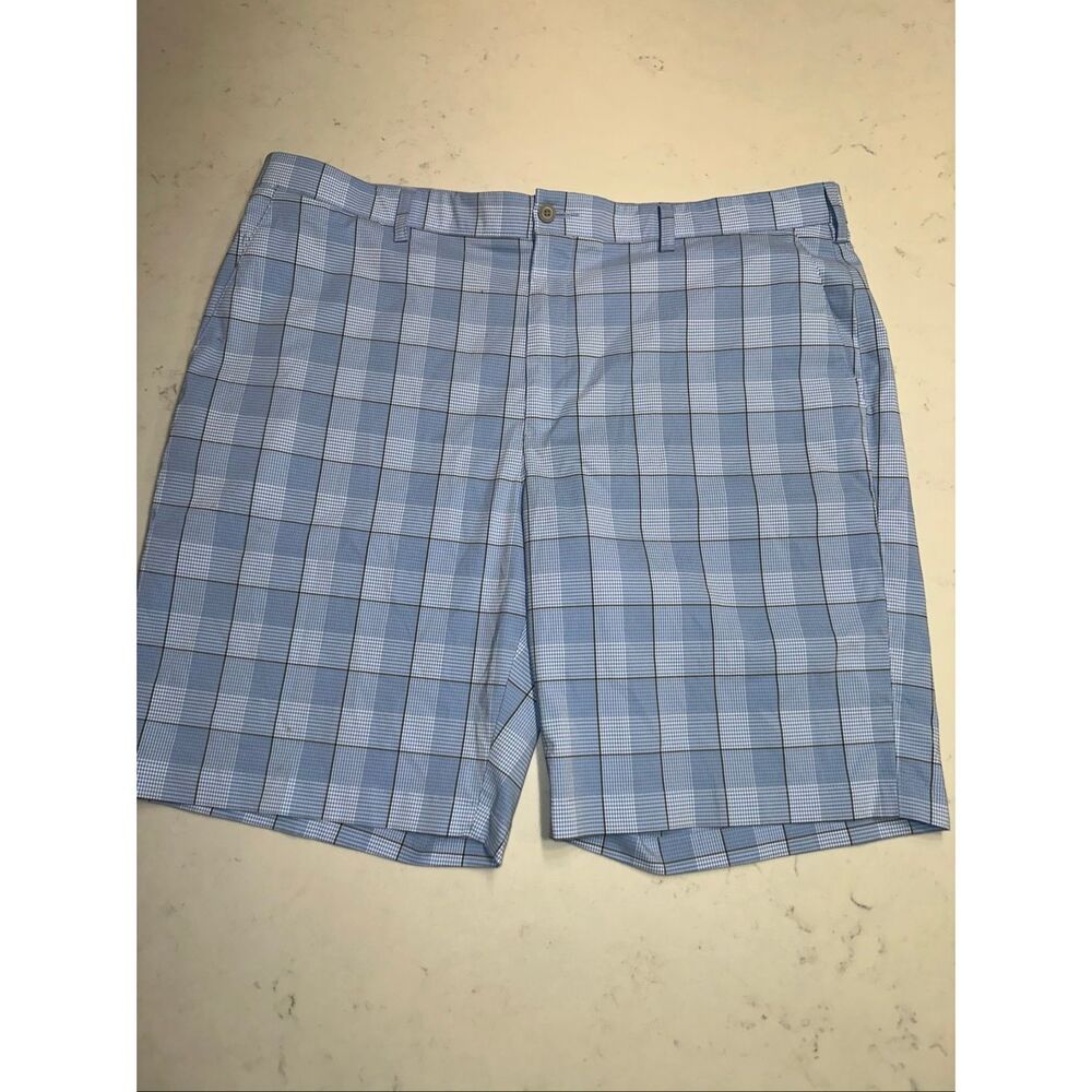 PGA TOUR Men's Flat Front Plaid Short Size 42 Performance Flex Stretch Golf wick